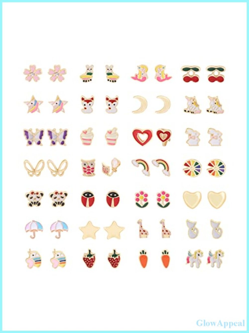 28 Pair Clip On Earrings Set Non Piercing Hypoallergenic Butterfly Rainbow